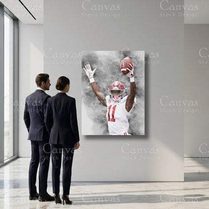 Wide receiver inspired Henry Ruggs canvas wall print
