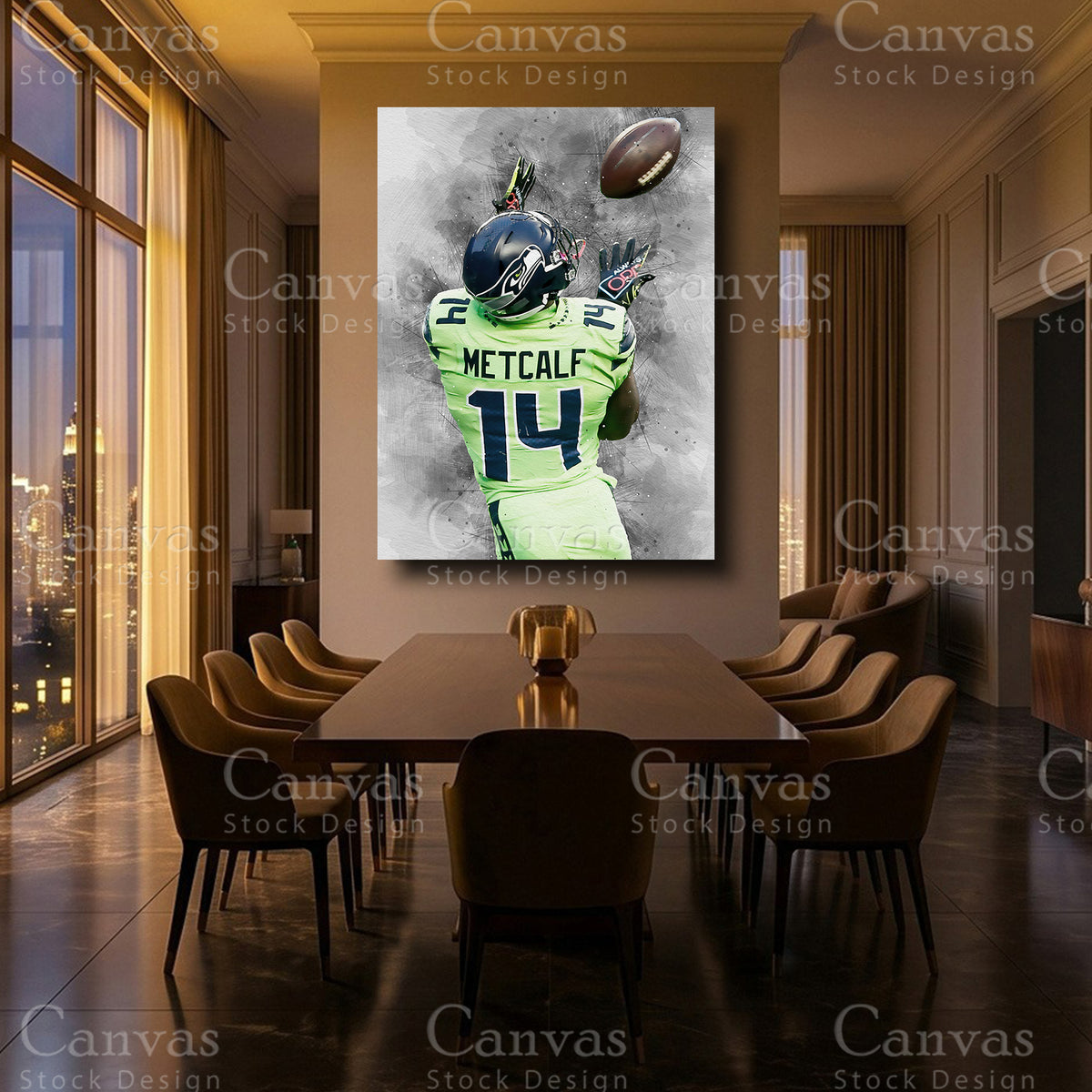 Wide receiver themed wall decor inspired by DK Metcalf