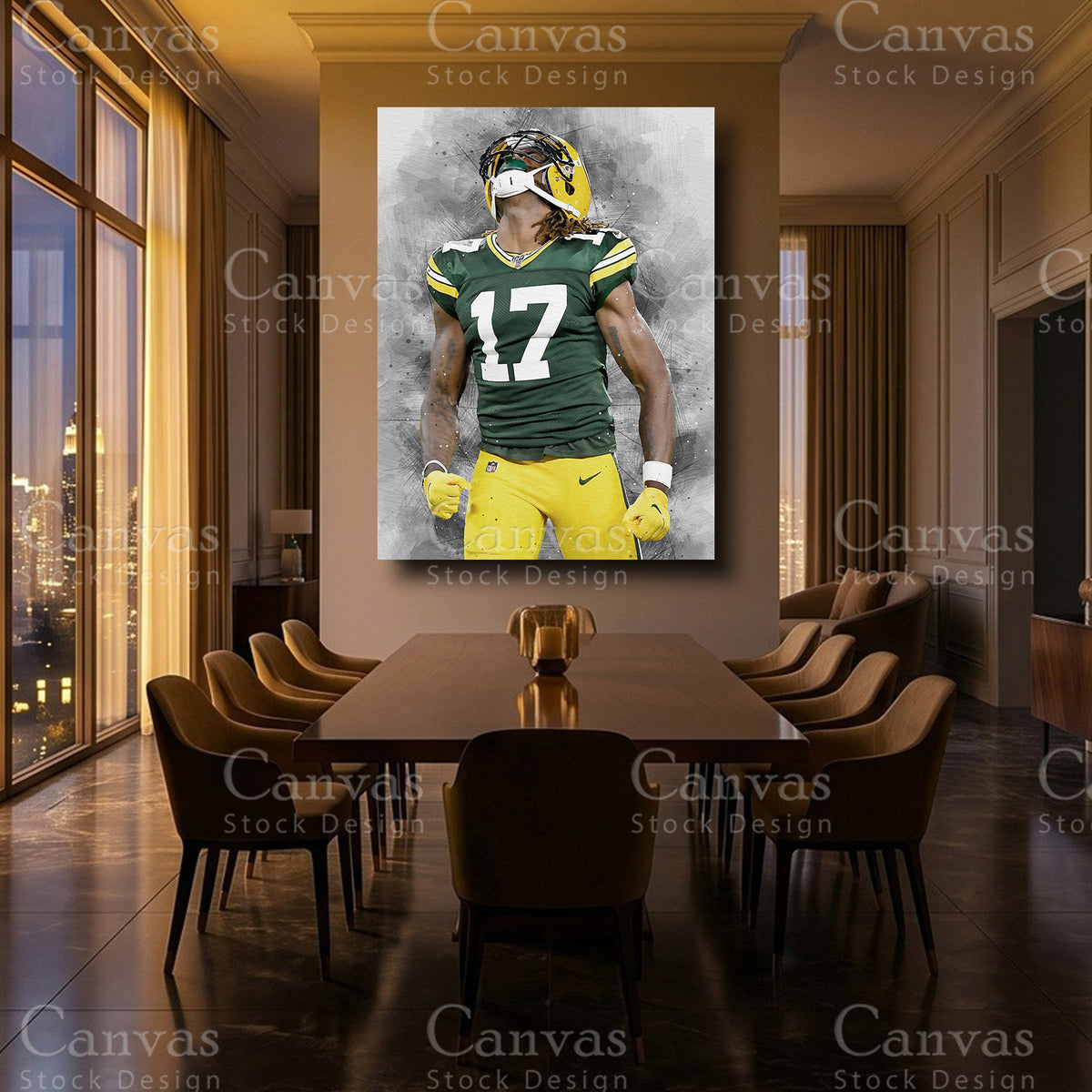 Wide receiver themed wall decor inspired by Davante Adams