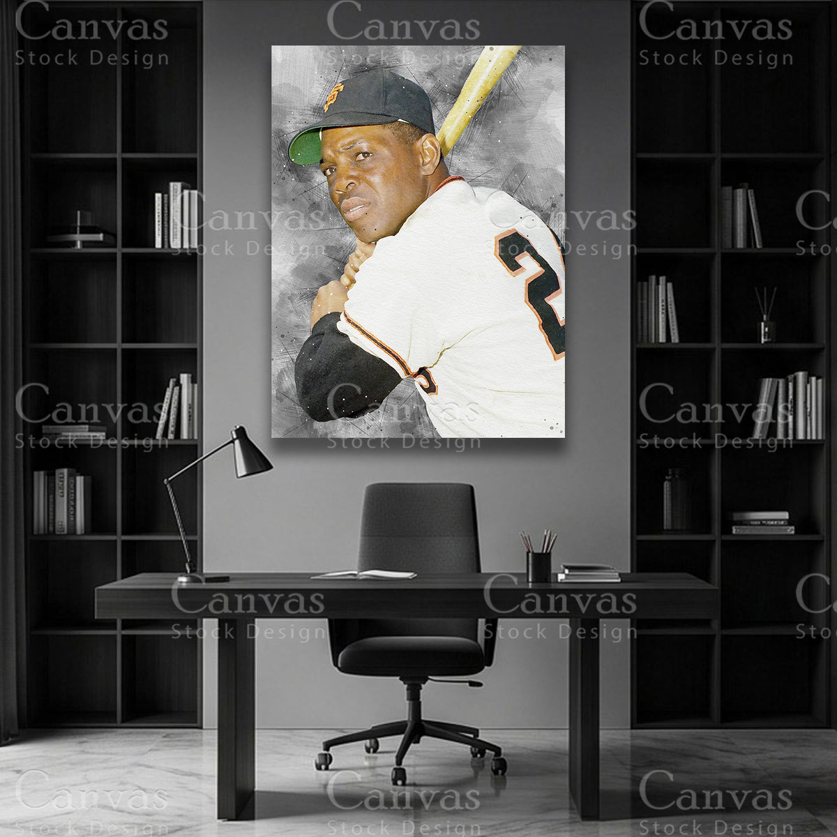 Willie Mays MLB canvas wall art