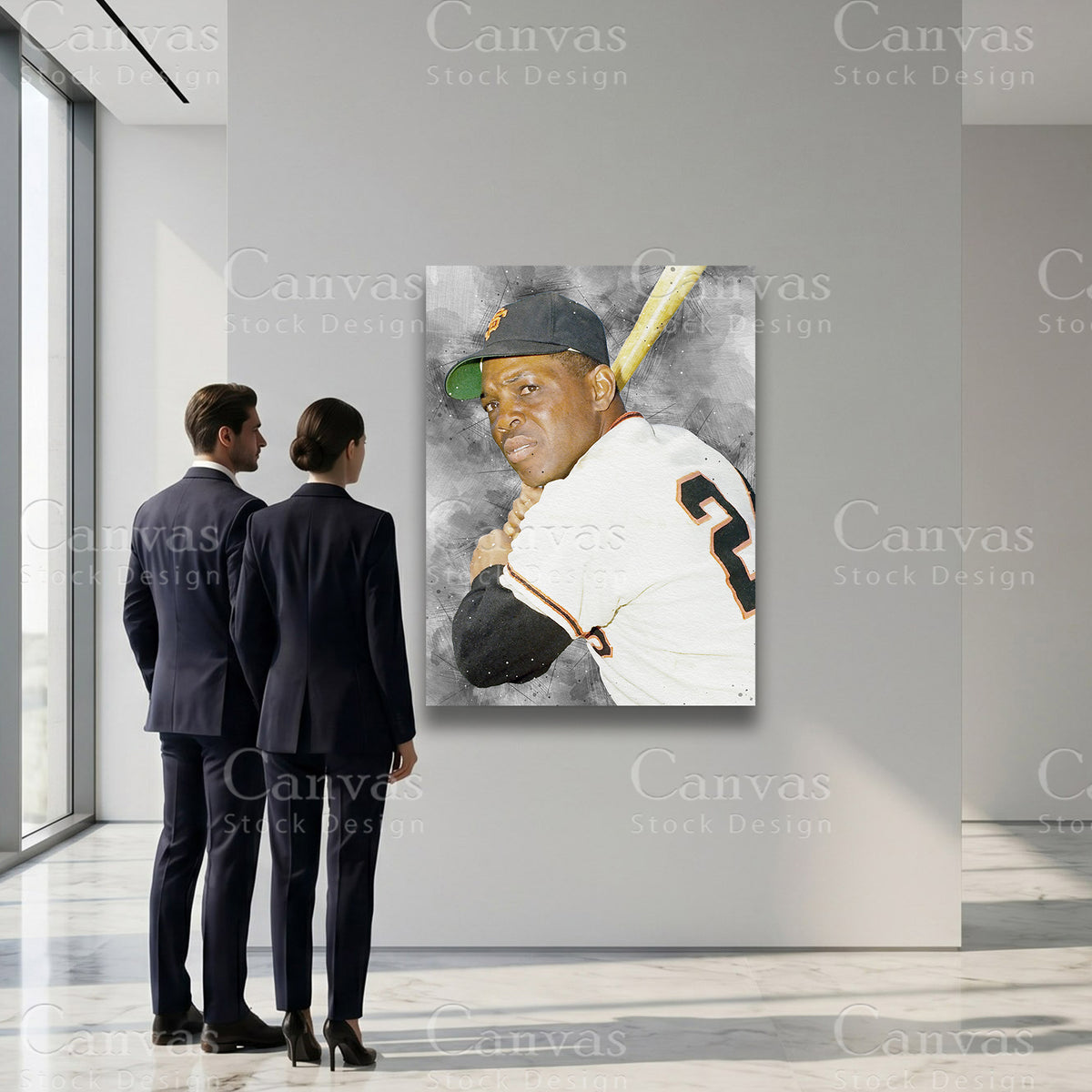 Willie Mays sports canvas art for refined interiors