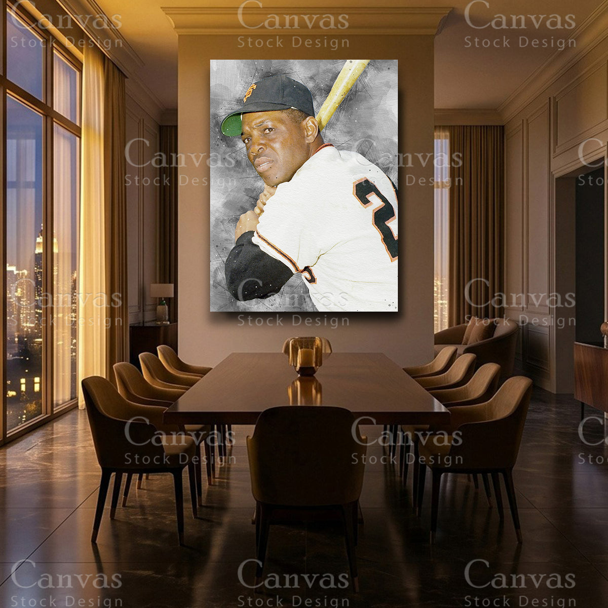Willie Mays premium baseball wall decor
