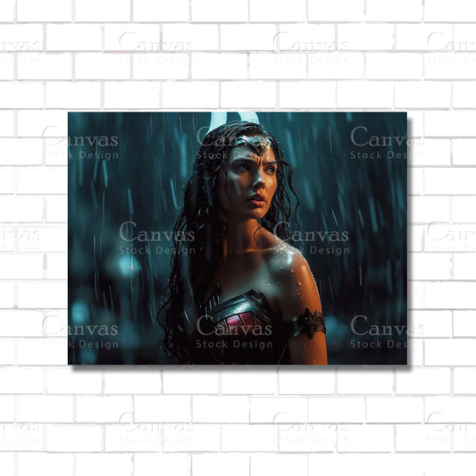 Wonder Woman Canvas Wall Art – Superhero Poster Print