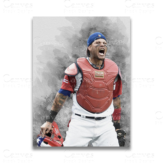 Yadier Molina Legendary Baseball Canvas Wall Art