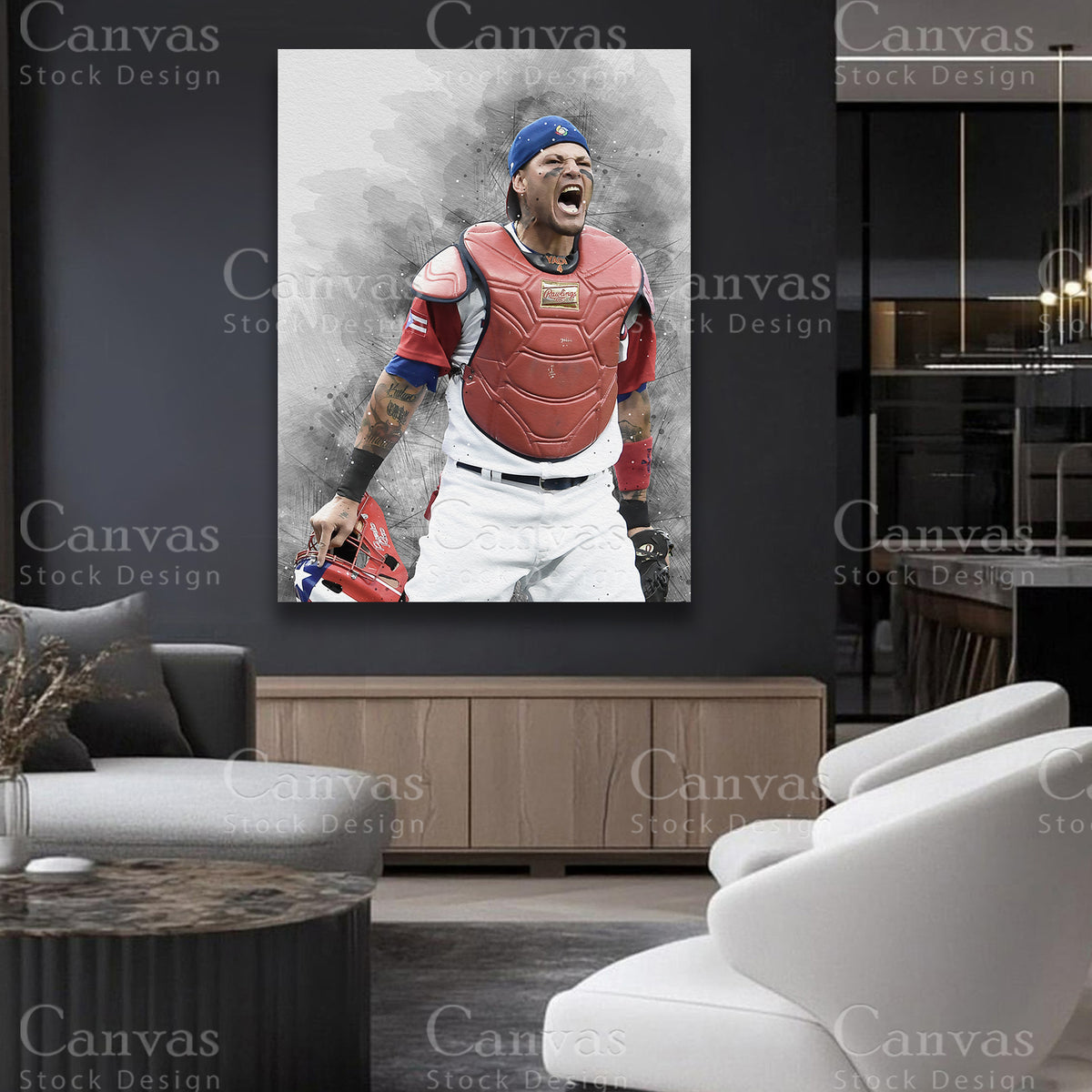 Yadier Molina athlete canvas artwork