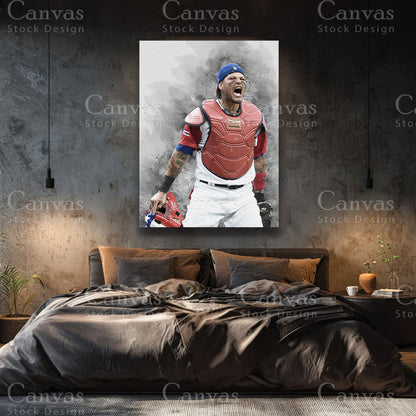 Yadier Molina luxury baseball canvas wall art