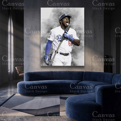 Yasiel Puig MLB canvas artwork