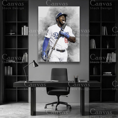 Yasiel Puig premium baseball wall art