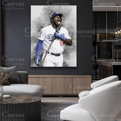 Yasiel Puig premium matte cotton canvas artwork