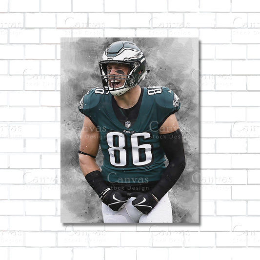Zach Ertz Canvas Wall Art – Philadelphia Eagles NFL Poster