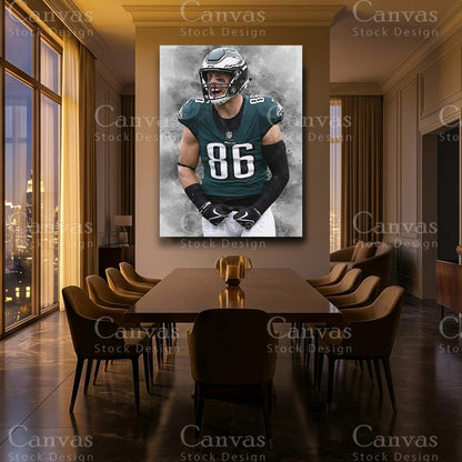 Zach Ertz canvas wall art with black floating frame