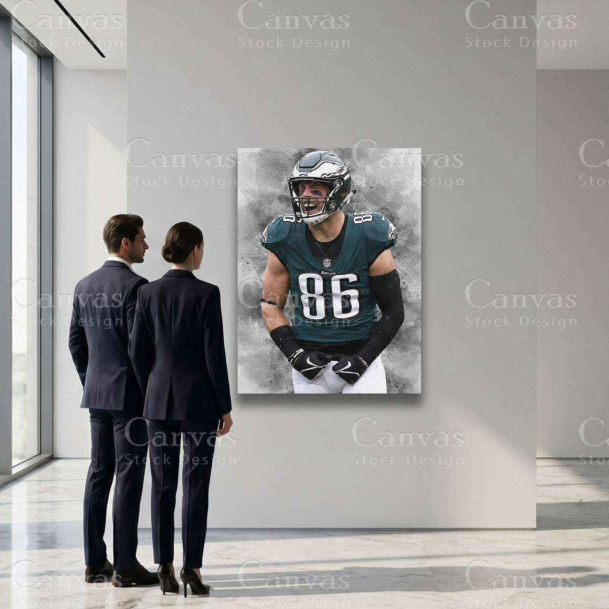 Zach Ertz football artwork for refined interiors