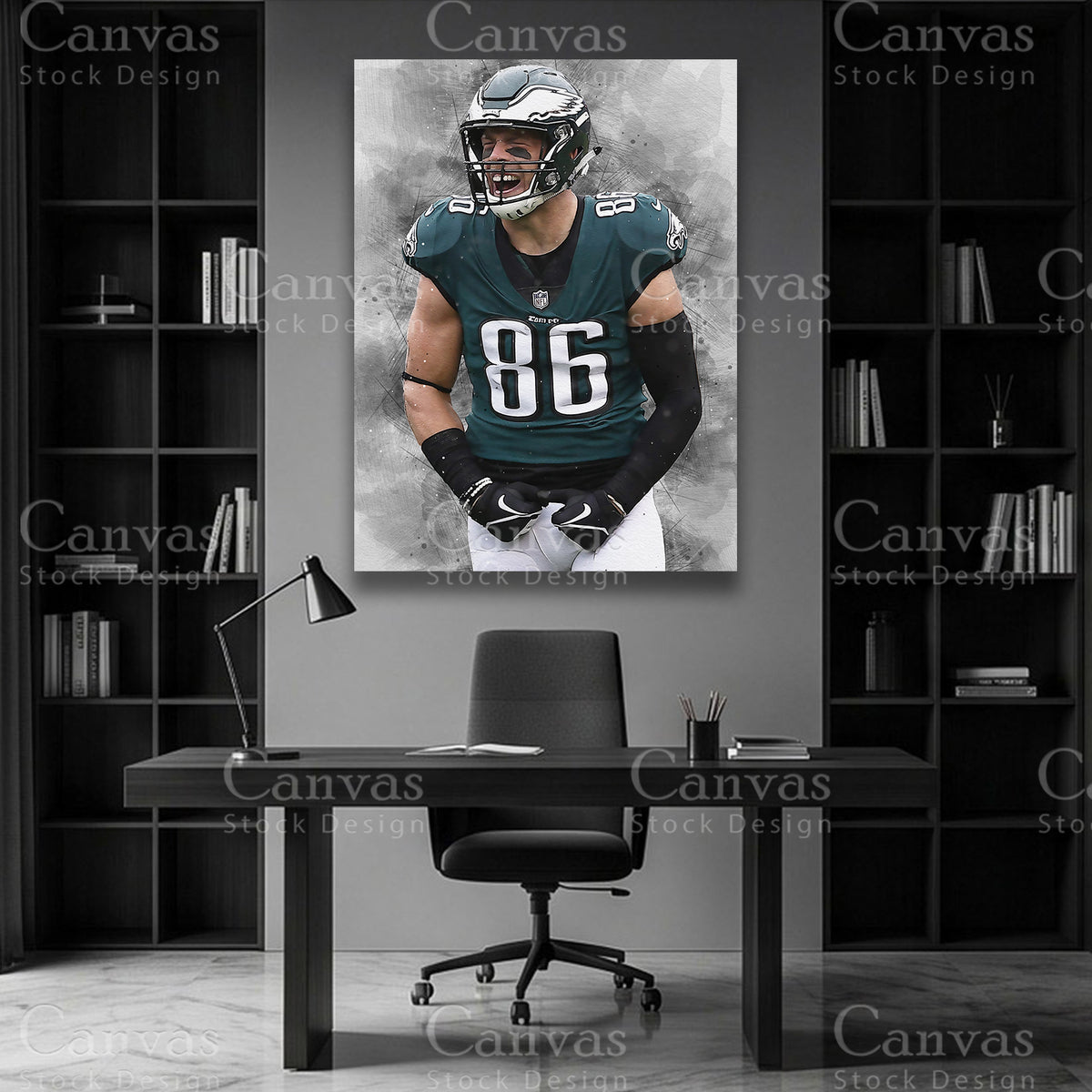 Zach Ertz luxury football wall art