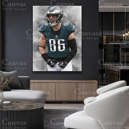 Zach Ertz premium matte cotton canvas artwork