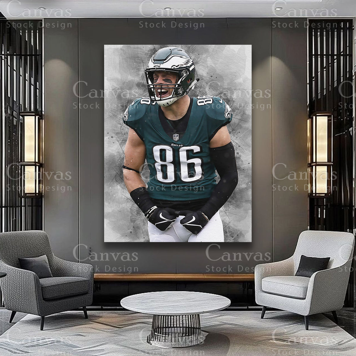 Zach Ertz premium sports canvas artwork
