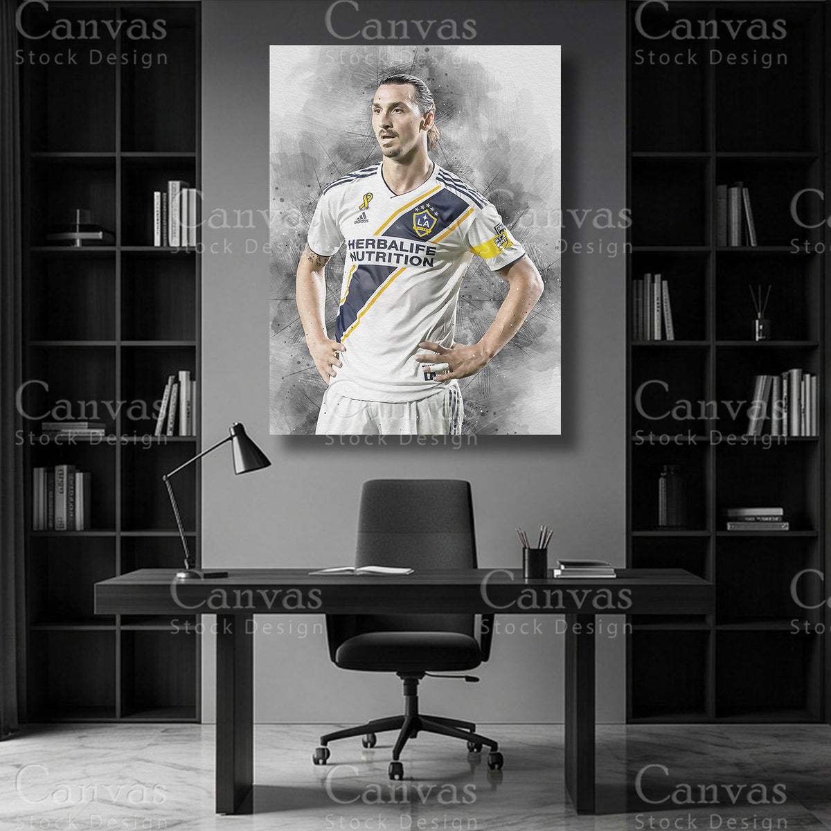 Zlatan Ibrahimovic Football Canvas Wall Art