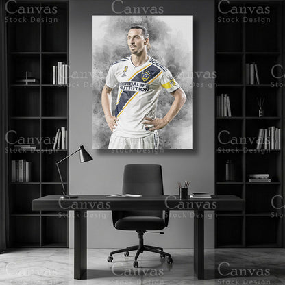 Zlatan Ibrahimovic Football Canvas Wall Art