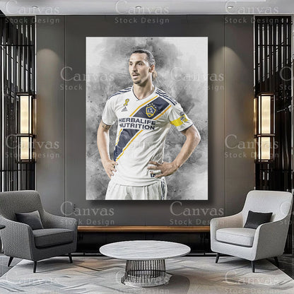 Zlatan Ibrahimovic Athlete Wall Art on Premium Canvas