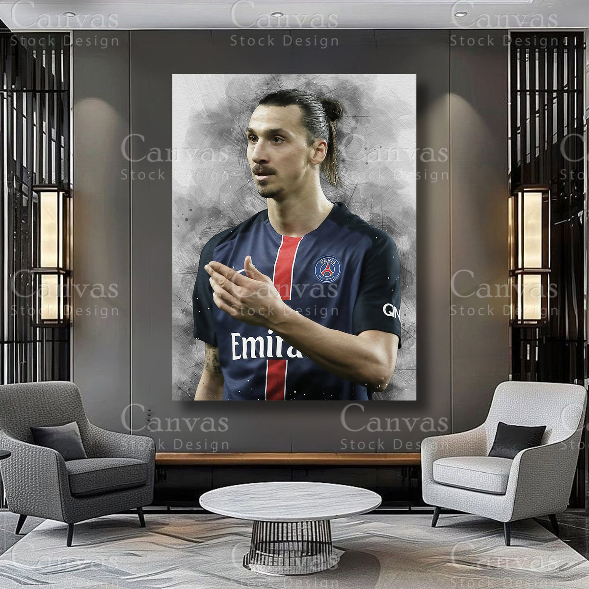 Zlatan Ibrahimović Athlete Wall Art on Premium Canvas