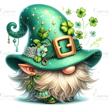 Watercolor St. Patrick's Day gnome, Spring clipart, Watercolour clipart, St. Patrick's Day printable, St. Patrick's Day crafts