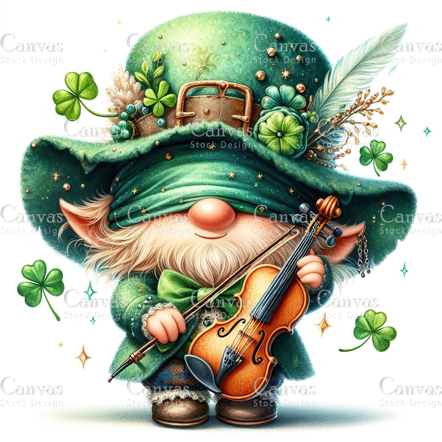 Watercolor St. Patrick's Day gnome, Spring clipart, Watercolour clipart, St. Patrick's Day printable, St. Patrick's Day crafts