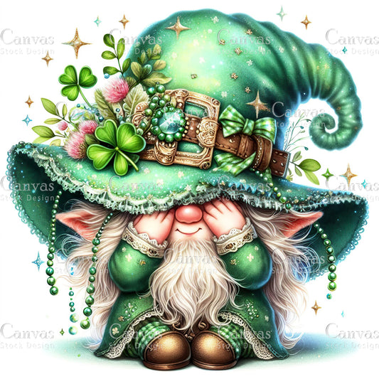 Watercolor St. Patrick's Day gnome, Spring clipart, Watercolour clipart, St. Patrick's Day printable, St. Patrick's Day crafts