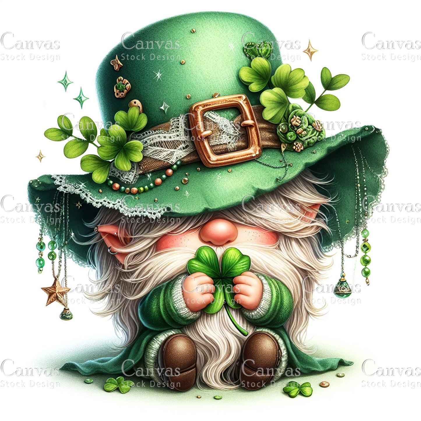 Watercolor St. Patrick's Day gnome, Spring clipart, Watercolour clipart, St. Patrick's Day printable, St. Patrick's Day crafts