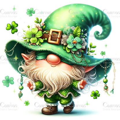 Watercolor St. Patrick's Day gnome, Spring clipart, Watercolour clipart, St. Patrick's Day printable, St. Patrick's Day crafts