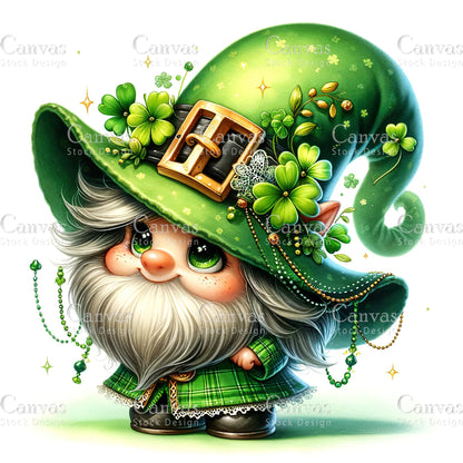 Watercolor St. Patrick's Day gnome, Spring clipart, Watercolour clipart, St. Patrick's Day printable, St. Patrick's Day crafts