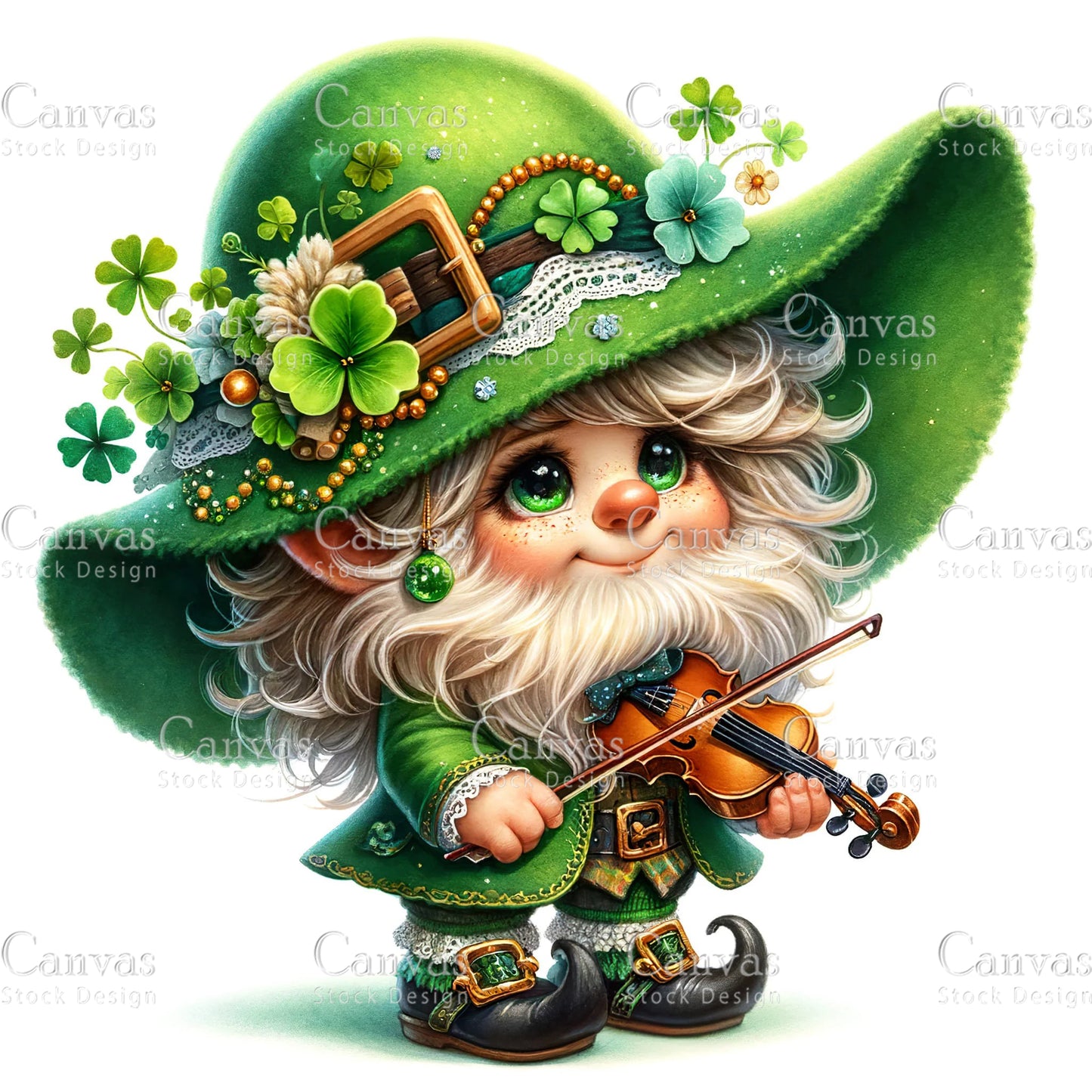 Watercolor St. Patrick's Day gnome, Spring clipart, Watercolour clipart, St. Patrick's Day printable, St. Patrick's Day crafts