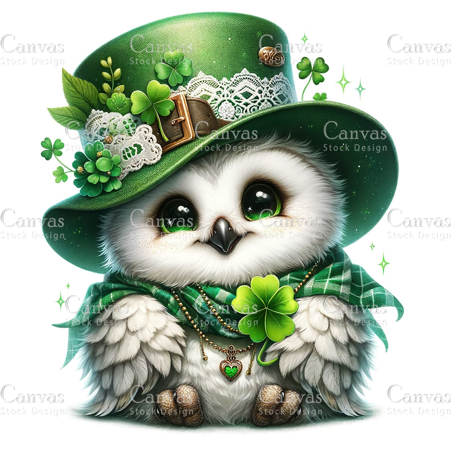 Watercolor St. Patrick's Day owl, Watercolor animal, Woodland animal, St. Patrick's Day printable, St. Patrick's Day crafts