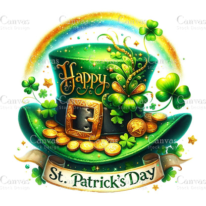 Watercolor St. Patrick's Day, Watercolor clover, Watercolor leprechaun, St. Patrick's Day printable, St. Patrick's Day crafts