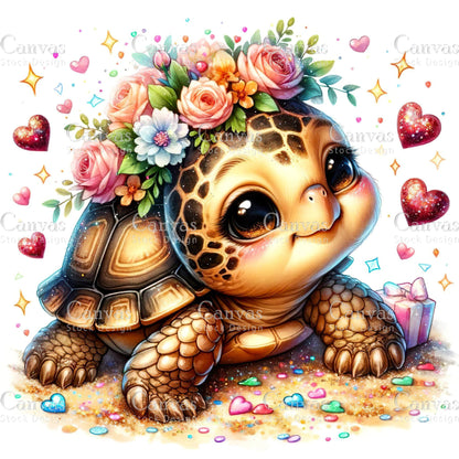 Watercolour Turtle, Baby Animals, Animal Clipart, Watercolor Animals, Animal Stickers, Summer Clipart, Fantasy Clipart