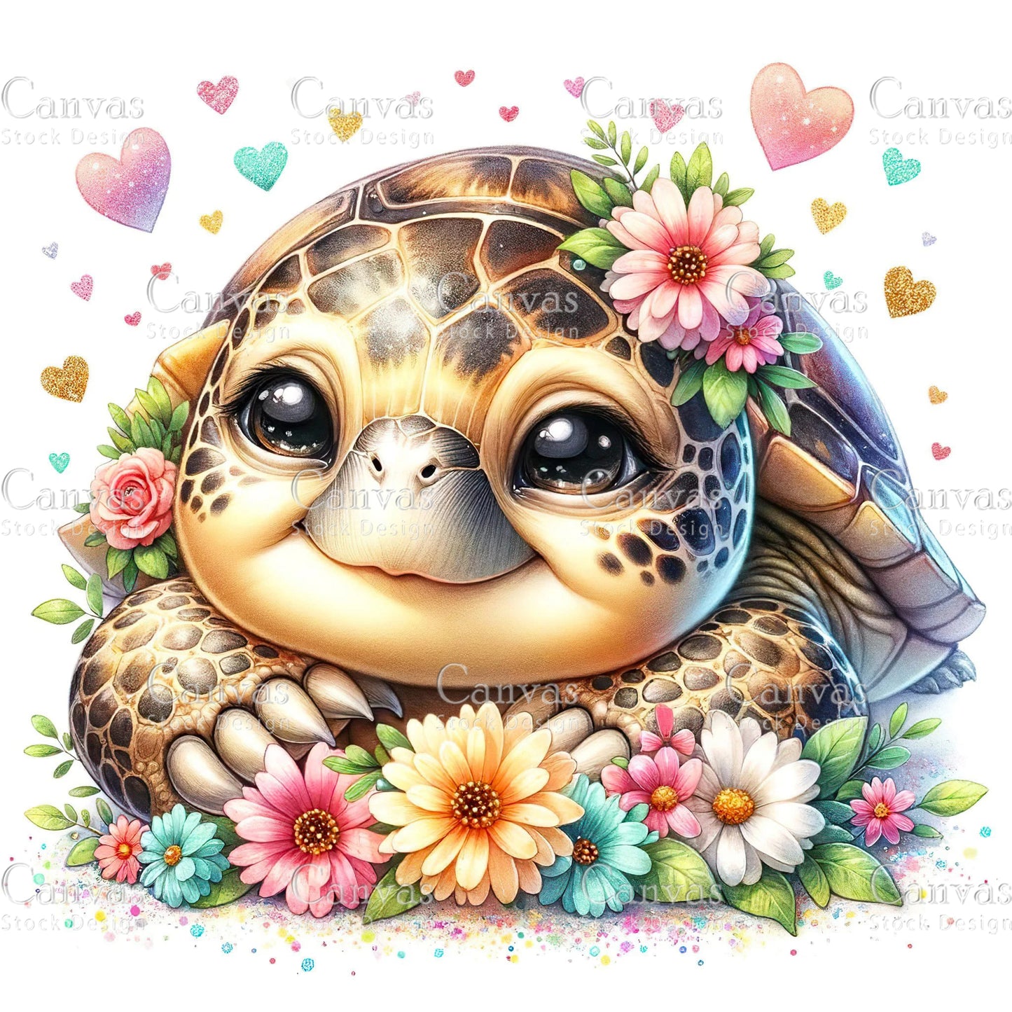 Watercolour Turtle, Baby Animals, Animal Clipart, Watercolor Animals, Animal Stickers, Summer Clipart, Fantasy Clipart