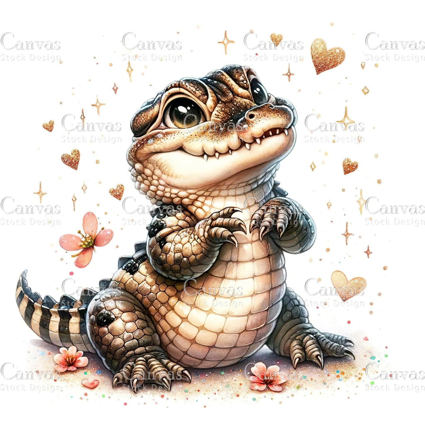 Watercolour Crocodile, Baby Animals, Animal Clipart, Watercolor Animals, Animal Stickers, Summer Clipart, Fantasy Clipart