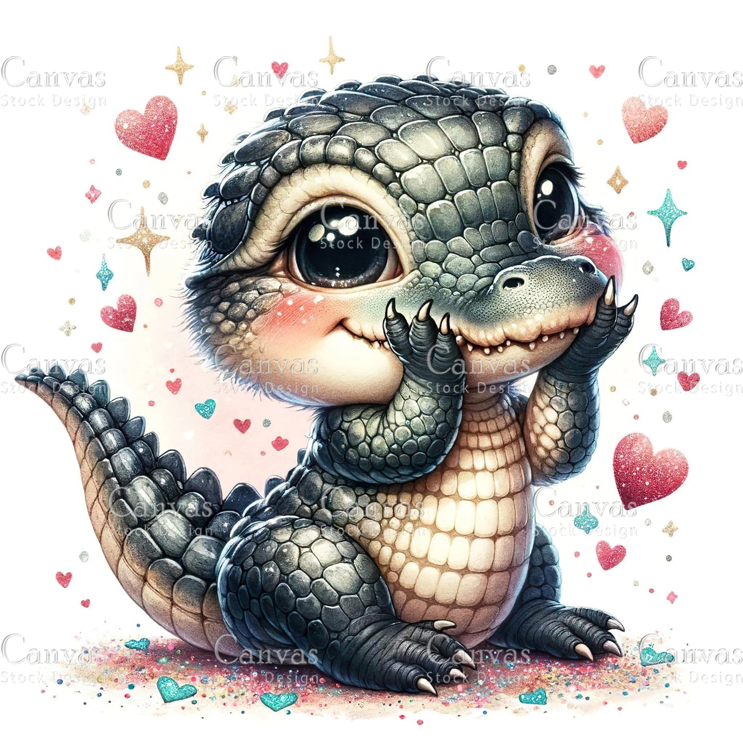 Watercolour Crocodile, Baby Animals, Animal Clipart, Watercolor Animals, Animal Stickers, Summer Clipart, Fantasy Clipart