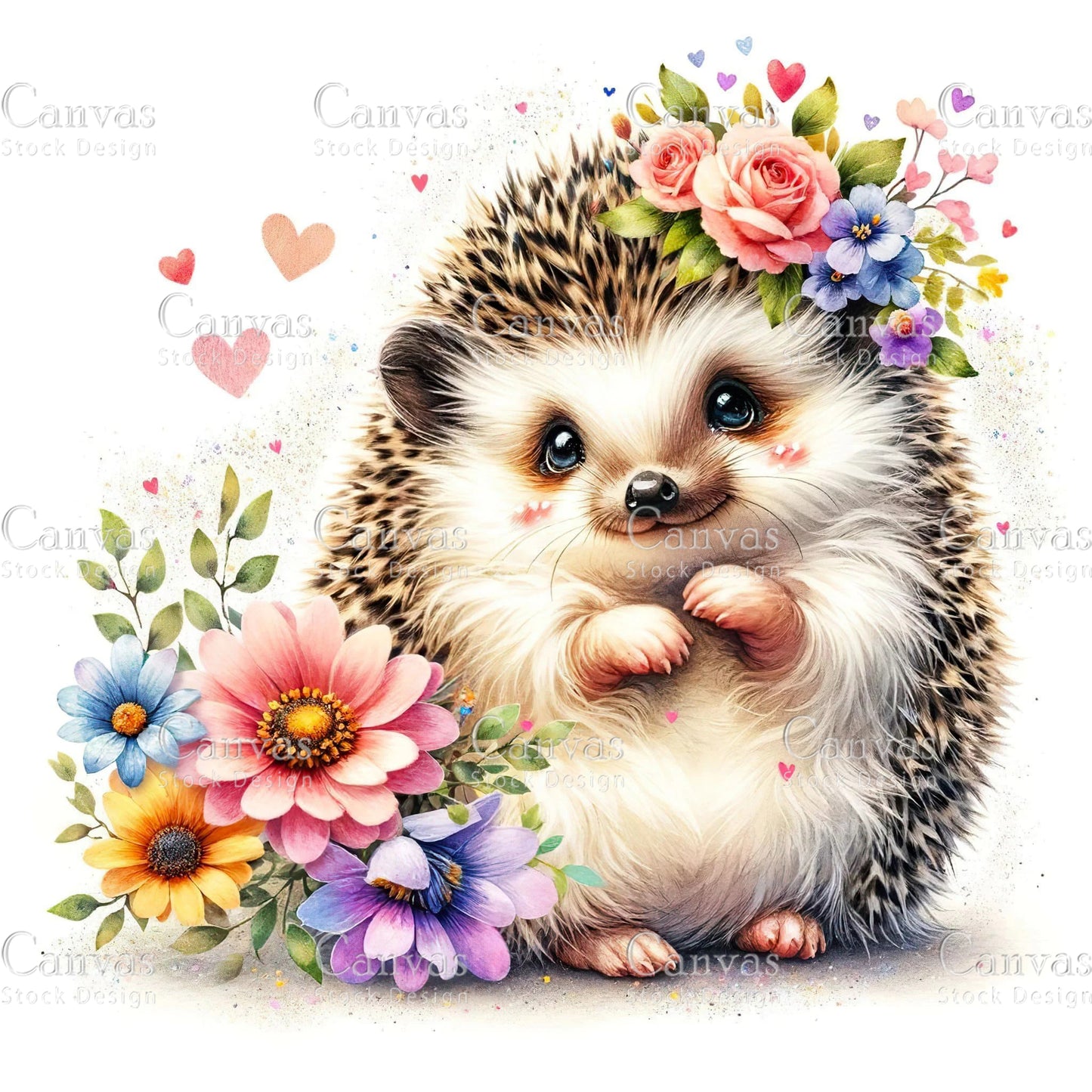 Watercolour Hedgehog, Baby Animals, Animal Clipart, Watercolor Animals, Animal Stickers, Summer Clipart, Fantasy Clipart