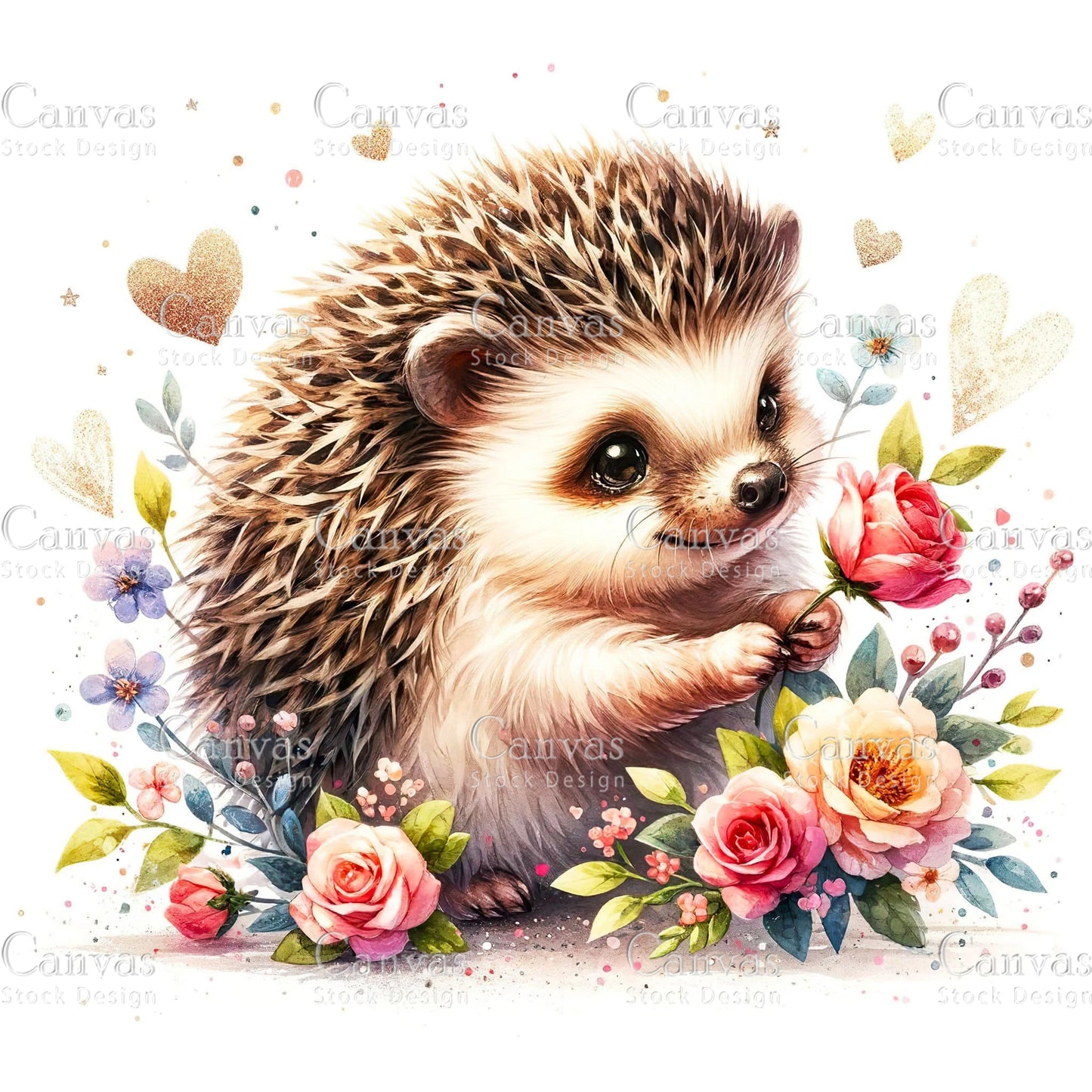 Watercolour Hedgehog, Baby Animals, Animal Clipart, Watercolor Animals, Animal Stickers, Summer Clipart, Fantasy Clipart