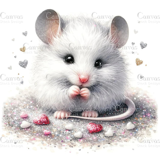 Watercolour White Mouse, Baby Animals, Animal Clipart, Watercolor Animals, Animal Stickers, Summer Clipart, Fantasy Clipart