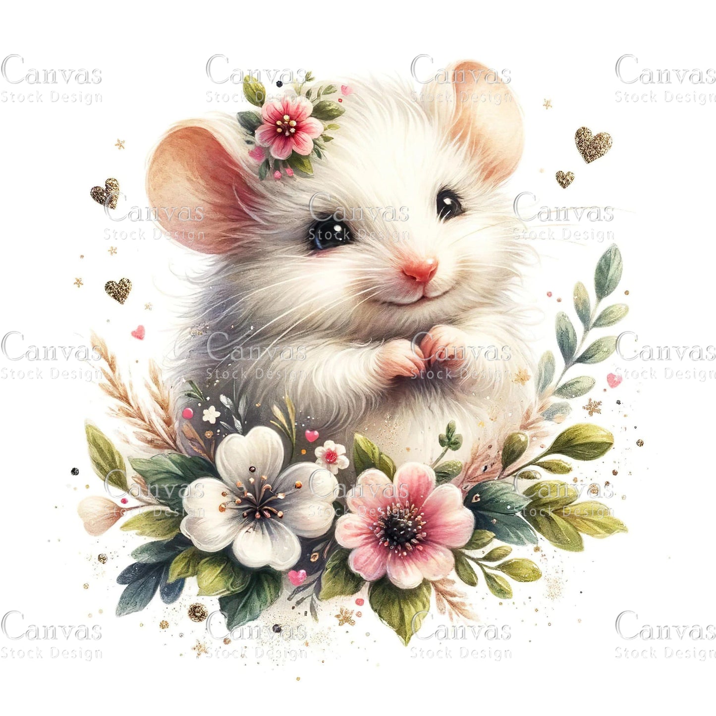 Watercolour White Mouse, Baby Animals, Animal Clipart, Watercolor Animals, Animal Stickers, Summer Clipart, Fantasy Clipart