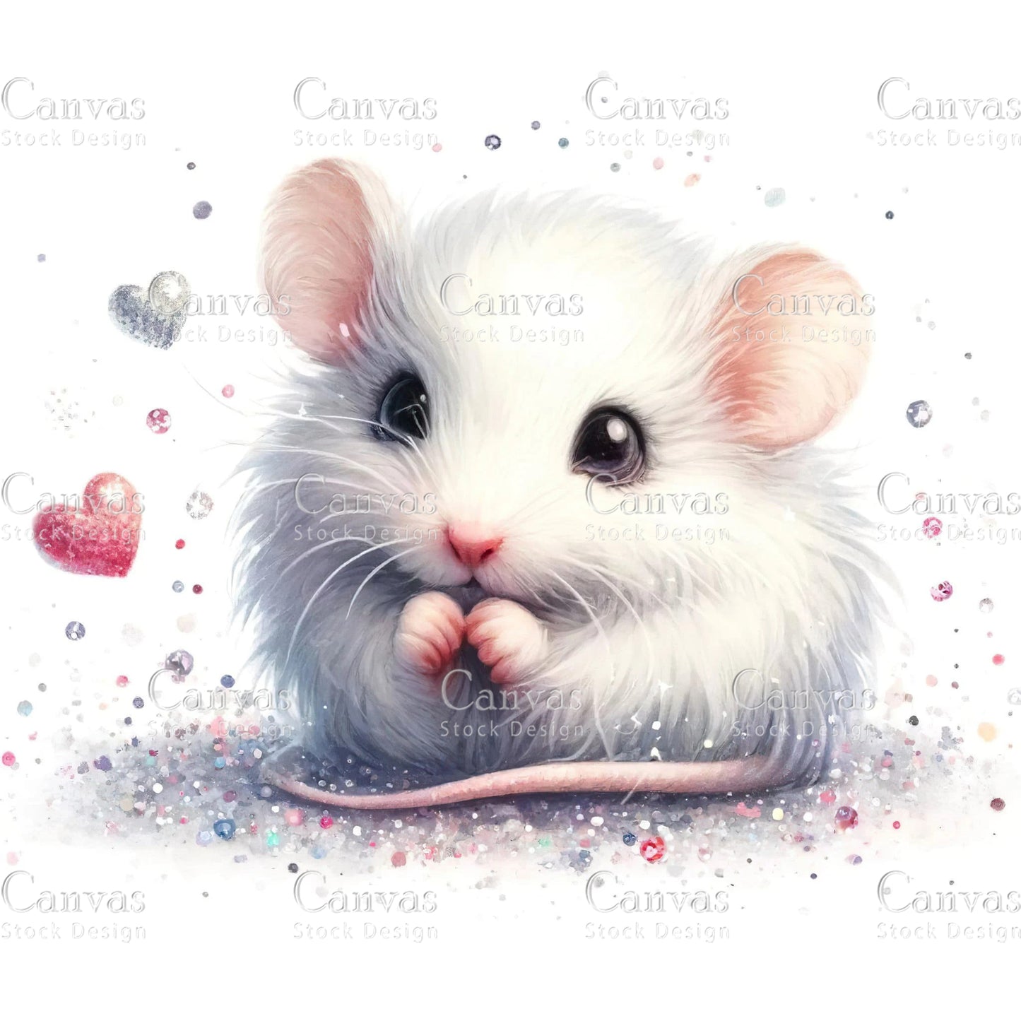 Watercolour White Mouse, Baby Animals, Animal Clipart, Watercolor Animals, Animal Stickers, Summer Clipart, Fantasy Clipart