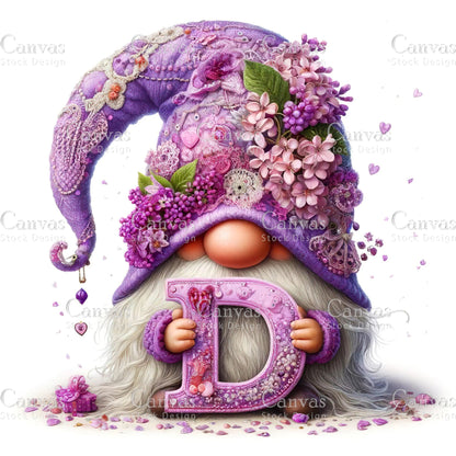 Watercolor Garden Gnome, Flower Gnome, Summer Gnome, Elf Clipart, Spring Clipart, Watercolour Clipart, Fantasy Clipart