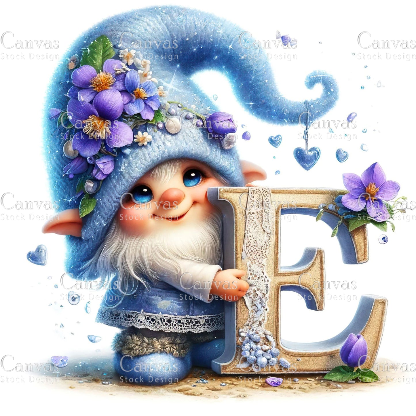 Watercolor Garden Gnome, Flower Gnome, Summer Gnome, Elf Clipart, Spring Clipart, Watercolour Clipart, Fantasy Clipart