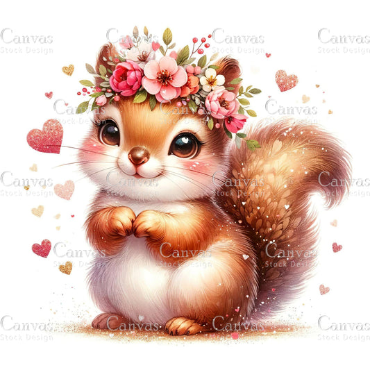 Watercolour Squirrel, Spring Clipart, Summer Clipart, Animal Clipart, Watercolor Animals, Animal Stickers, Fantasy Clipart