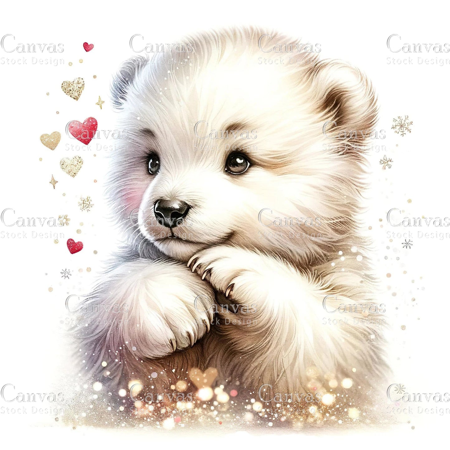 Watercolour Polar Bear, Baby Animals, Animal Clipart, Watercolor Animals, Animal Stickers, Summer Clipart, Fantasy Clipart