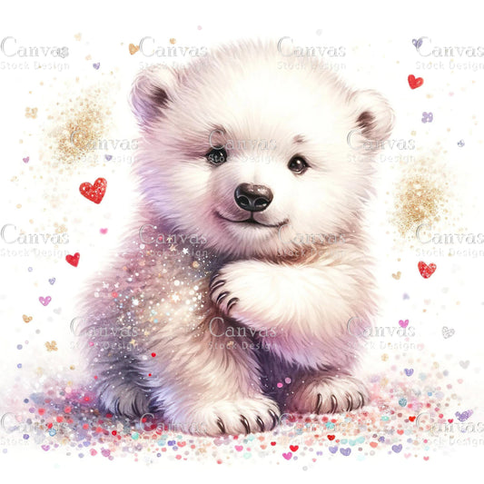 Watercolour Polar Bear, Baby Animals, Animal Clipart, Watercolor Animals, Animal Stickers, Summer Clipart, Fantasy Clipart