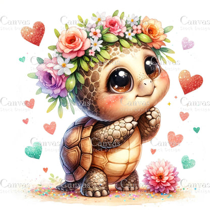 Watercolour Turtle, Baby Animals, Animal Clipart, Watercolor Animals, Animal Stickers, Summer Clipart, Fantasy Clipart