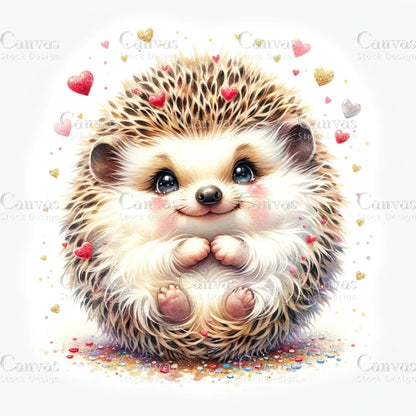 Watercolour Hedgehog, Baby Animals, Animal Clipart, Watercolor Animals, Animal Stickers, Summer Clipart, Fantasy Clipart