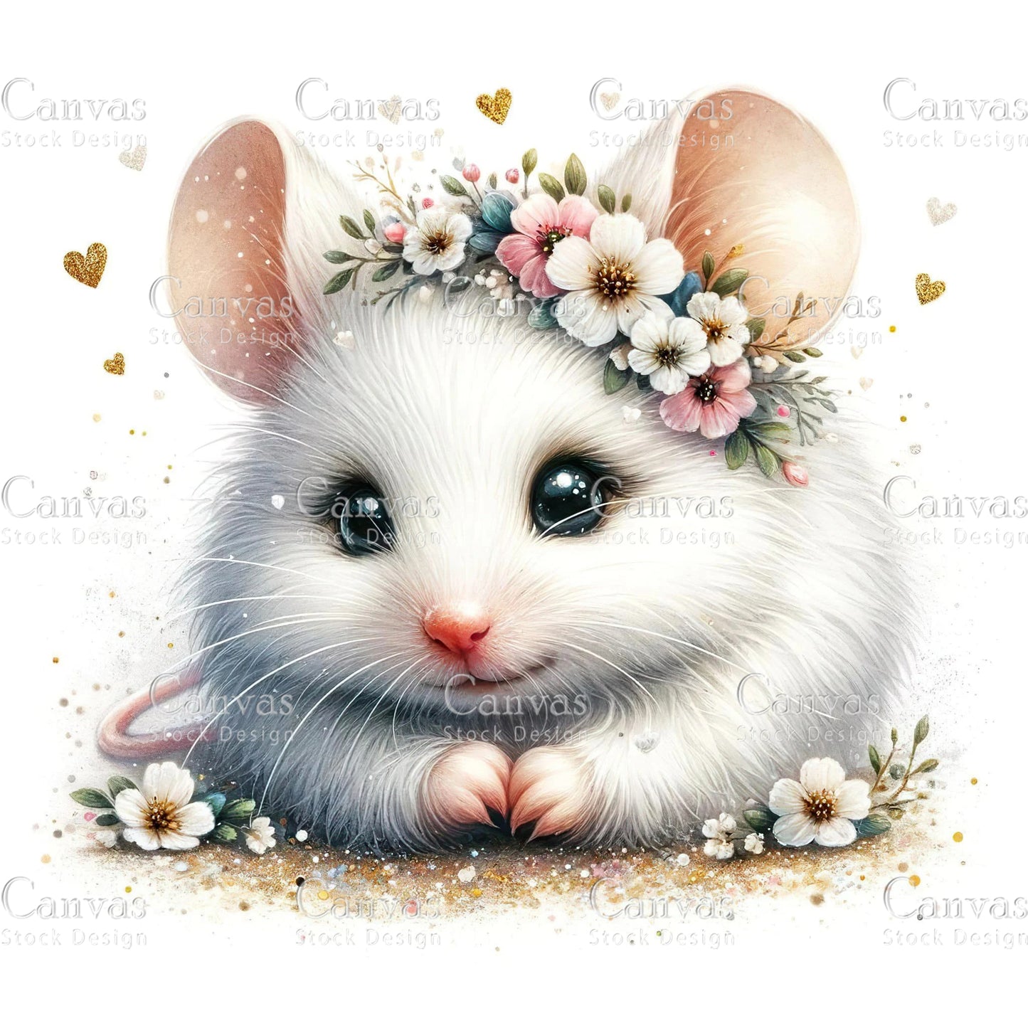 Watercolour White Mouse, Baby Animals, Animal Clipart, Watercolor Animals, Animal Stickers, Summer Clipart, Fantasy Clipart