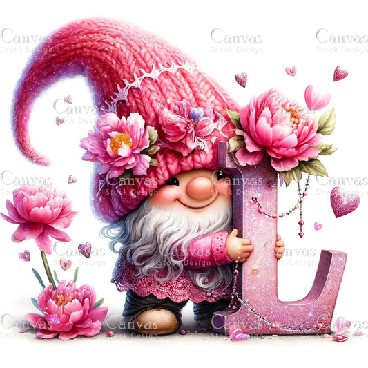 Watercolor Garden Gnome, Flower Gnome, Summer Gnome, Elf Clipart, Spring Clipart, Watercolour Clipart, Fantasy Clipart